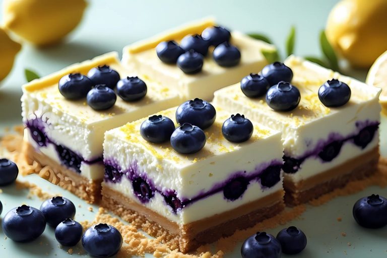 Spring Lemon Blueberry Cheesecake Bars
