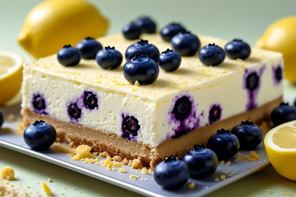Spring Lemon Blueberry Cheesecake Bars
